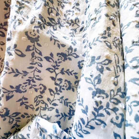 WAYF Dress Women 1X Plus Blue Floral Tonya Smocked Cottagecore 100% Cotton NWOT - Picture 7 of 10